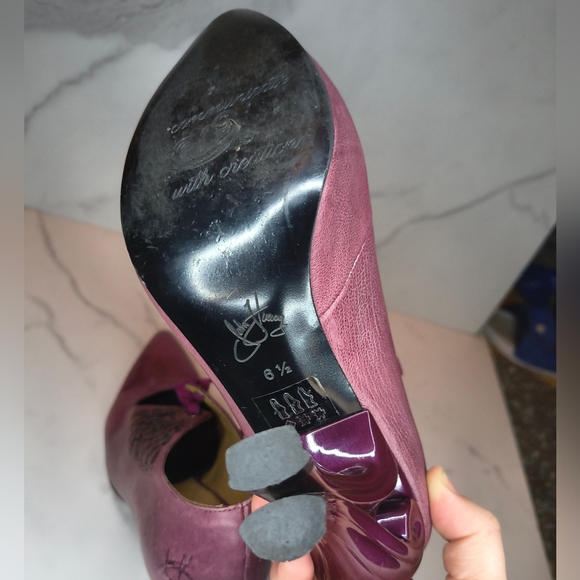 Fluevog Estella Laser Cut Lace Up Heel - Picture 6 of 7